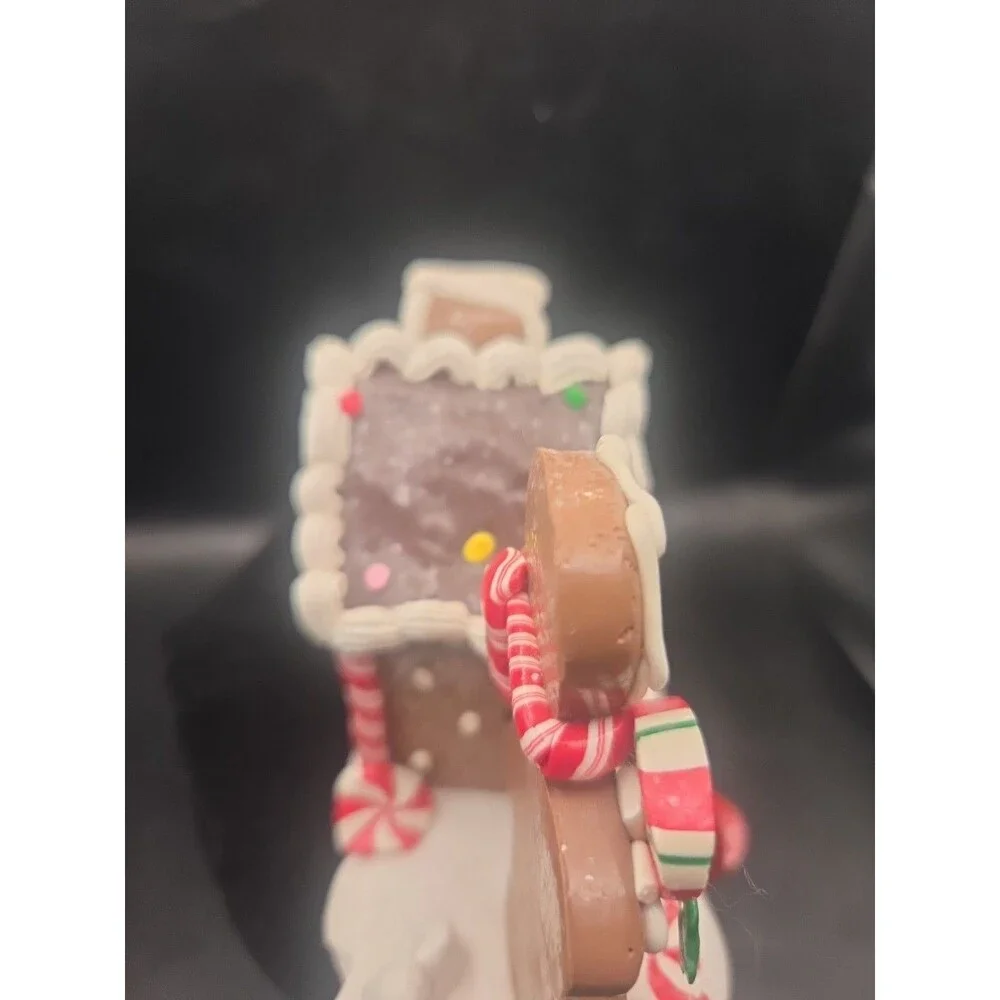 Gingerbread House w Gingerbread Girl Christmas Stocking  Hanger  Cast Iron Base